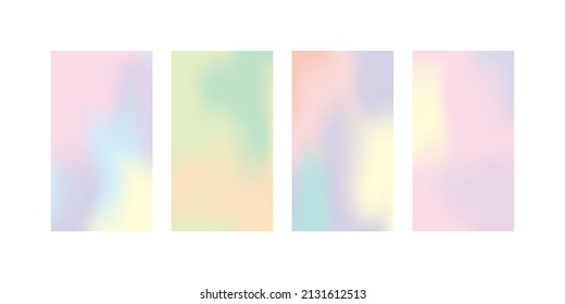 Abstract pastel gradients background. Template for social media stories. Vector.	