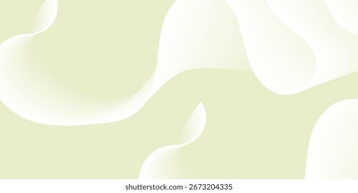 Abstractas fondo degradado verde pastel con sutiles líneas onduladas blancas. swooshes dinámicos. Diseño moderno de moda en Ilustración vectorial