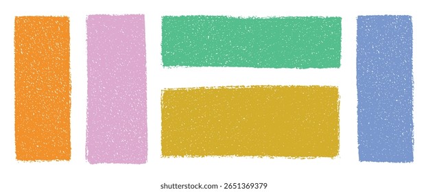 Abstrakte pastellfarbene Grunge-Blöcke, Vektorgrafik auf transparentem Hintergrund, strukturierte bunte Rechtecke für Dekoration, Design, Layout, Collage oder digitale Retro-Kunstprojekte im modernen visuellen Stil
