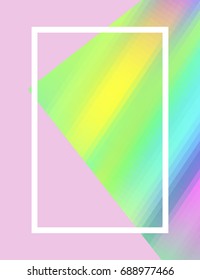 Abstract pastel iridescent background. Rainbow print, template for card, poster, banner. Opalescent texture and space for text. Vector illustration EPS 8
