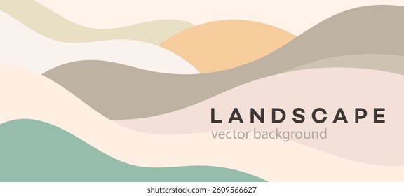 Abstract Pastel Landscape Vector Background Illustration Design