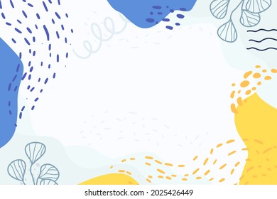 abstract pastel memphis with flowers patterned background