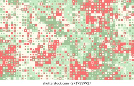 Abstractas patrón de mosaico pastel.  Ideal para fondos de Sitio web, diseños textiles o presentaciones modernas.  Los cuadrados rojos, verdes y blancos crean una estética vibrante, juguetona y sofisticada.