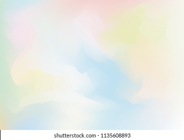 Abstract Pastel Multicolor Blur Vector  Background. Mesh Effect. Delicate Layout.