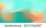 Abstract pastel orange and mint teal vibrant mesh gradient colors background. Soft trendy y2k green and peach color wallpaper for mobile apps, ui design, banner, poster, business concept