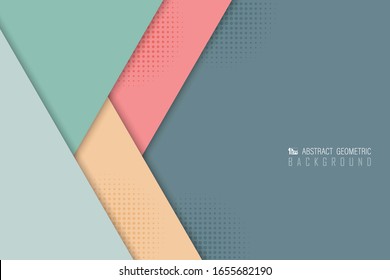 Abstract pastel overlap template cover background of various color design. Decorate for ad, poster, template design, copy space of text. vector eps10