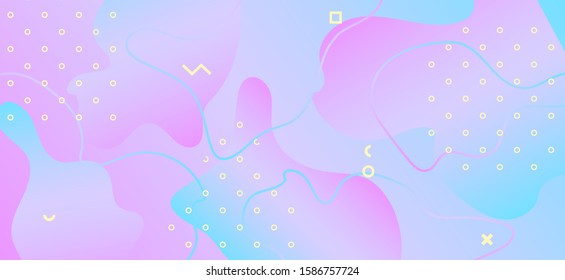 Abstract Pastel Pattern. Geometric Fluid Design. Pink Child Concept. Minimal Summer Brochure. Memphis Pastel Poster. Hipster Funny Booklet. Blue Vector Brochure. Memphis Pastel Banner. 