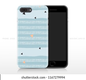 Abstract Pastel Pattern On Phone Case Template : Vector Illustration