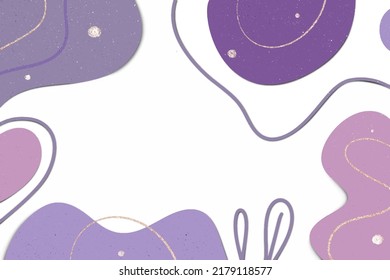 Abstract pastel patterns with gold glitter , cute lines circle blob geometric shapes set, creative paper cut style texture background. EPS10 vector illustration.