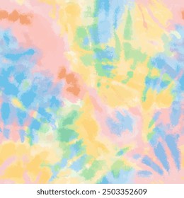 Abstract pastel pink, blue and yellow tie dye shibori watercolor painting, Cute seamless pattern design element for sale banners, posters, labels, and gift wrapping paper.