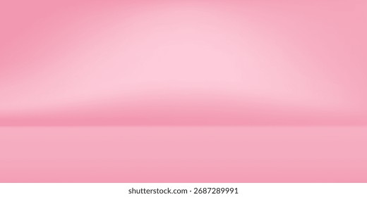 Abstract pastel pink empty pastel studio for product show. Simple mesh pink effect gradient color. Modern design.