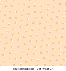 Abstract pastel pink spots seamless pattern. Organic blob shapes neutral warm pink, pastel orange safari nursery background print. Organic hand drawn blob shapes cheetah simple flat style background.