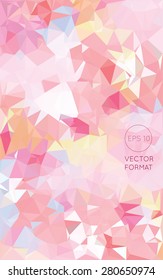 Abstract pastel pink triangular low poly style vector background,Vector illustration
