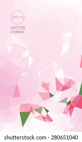 Abstract pastel pink triangular low poly style vector background,Vector illustration
