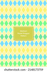 Abstract pastel polygon pattern background, diamond shapes in colorful pastel tone and white line