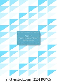 Abstract pastel polygon pattern background, divided rectangular into triangles, mosaic tile style, light pastel color of light blue tone