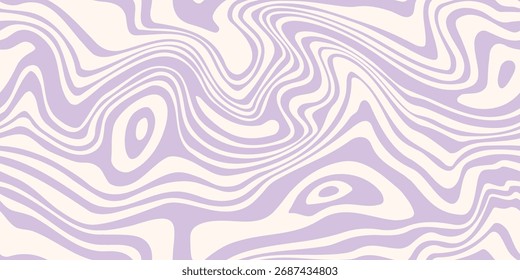 Abstrakte pastellfarbene psychedelische Wellen drucken Hintergrund. 1970er Trippy nahtloses Muster. Marmor Acryl Drallmuster. Y2K-Stil.