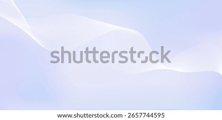 Abstract pastel purple gradient background with white subtle wavy lines - futuristic minimalist vector illustration. Elegant pale curved stripes, smooth dynamic swooshes. Light clean design template.