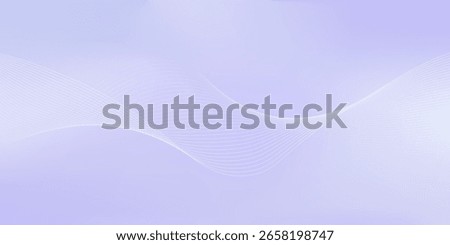 Abstract pastel purple gradient background with white subtle wavy lines - futuristic minimalist vector illustration. Elegant pale curved stripes, smooth dynamic swooshes. Light clean design template.