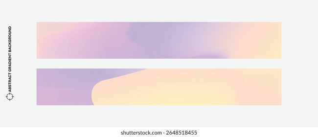 Conjunto de vetores de fundo de gradiente amarelo púrpura pastel abstrato. Cor de gradiente do modelo de cobertura minimalista. Design ideal para mídia social, capa, banner, folheto, música, anúncios.