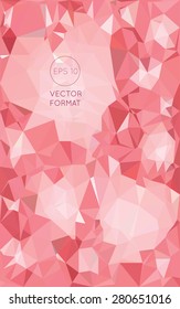 Abstract pastel red triangular low poly style vector background,Vector illustration