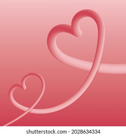 Abstract pastel rose background. Template for invitations, greeting cards, banners. Valentine's Day  line art concept . 