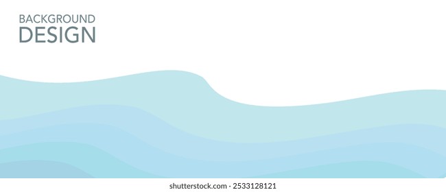 Fondo Horizontal plano de la onda del mar Abstractas pastel con el azul, color blanco, forma dinámica del verano, composición geométrica, gradación sutil, texto del espacio bueno para la Plantilla, cartel, Anuncio, volante, cubierta