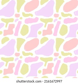 Abstract pastel seamless pattern with different shapes. Modern trendy illustration. Childrens gentle pattern. Hand drawn various shapes and doodle objects.