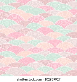 Abstract Pastel Seamless Pattern in Pink, Blue, Yellow Colors