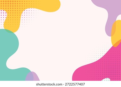 Las Abstractas Formas pastel forman un marco suave alrededor del espacio vacío sobre un fondo claro, creando un diseño decorativo moderno ideal para fondos de marketing, presentaciones, materiales educativos y marcas de estilo de vida.