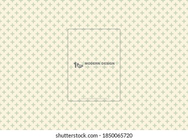 Abstract pastel soft green tone design of cross geometric seamless pattern cover background. Decorate for ad, poster, artwork, template, print. illustration vector eps10