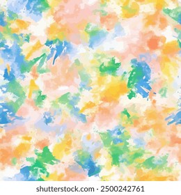 Abstract pastel soft tone tie dye shibori watercolor brush strokes watercolor painting patterns, Cute seamless pattern design element for sale banners, posters, labels, and gift wrapping paper.