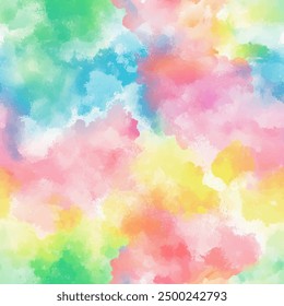 Abstract pastel soft tone tie dye shibori watercolor brush strokes watercolor painting patterns, Cute seamless pattern design element for sale banners, posters, labels, and gift wrapping paper.