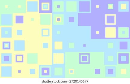Abstract pastel square mosaic background.  Perfect for websites, presentations, and design projects needing a soft, playful, and modern aesthetic.  Evokes feelings of calmness and creativity.