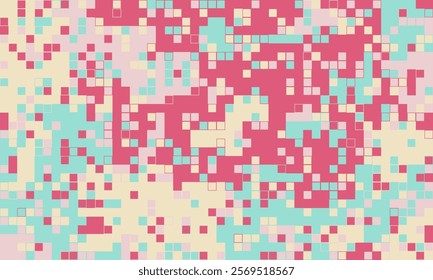 Abstract pastel square mosaic pattern.  Perfect for website backgrounds, digital designs, and vibrant branding.  Modern, playful, and versatile design.