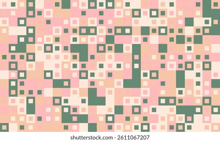 Abstract pastel square mosaic pattern.  Perfect for backgrounds, website design, textiles, and modern branding.  Evokes feelings of calmness and sophistication.
