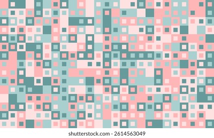 Abstract pastel square mosaic pattern.  Perfect for website backgrounds, textile prints, or modern design projects.
