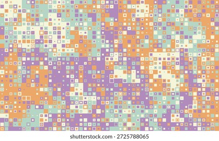 Abstract pastel square mosaic pattern.  Perfect for website backgrounds, presentations, or textile designs.  A vibrant, textured image evoking feelings of energy and creativity.