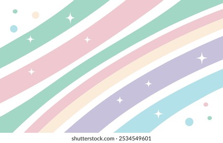 Abstract Pastel Stripes and Stars Background - Vector illustration  on white background