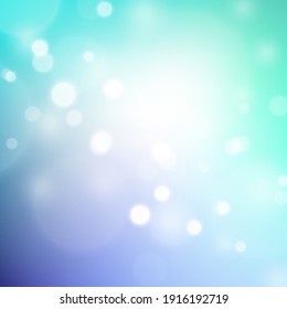 Abstract Pastel teal lilac blue gradient background. Blurred light backdrop with bokeh effect. Vector illustration for your graphic design, banner, poster, website