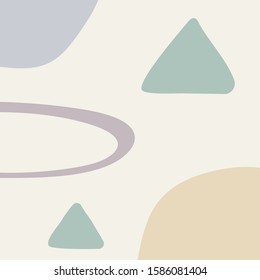 Abstract pastel template with geometric shapes drawn by hand. Square vector illustration.