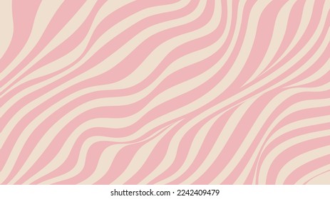 Abstract pastel texture with distorted wavy pattern. Retro style striped background.