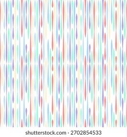 Abstract Pastel Vertical Stripes Pattern. Watercolor Style Vertical Drips Seamless Pattern. Light Rainbow Tones Geometric Drop Background. Seamless Tapered Vertical Brush Strokes in Soft Colors.