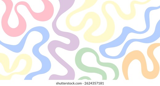Abstract pastel vibrant wavy line pattern isolated on a transparent background. Abstract backdrop. Perfect for modern design, branding and typography. Vector illustration