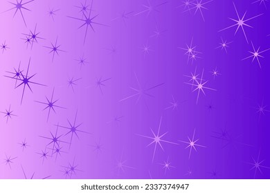 Resumen de fondo violeta pastel con estrellas brillantes dispersas al azar