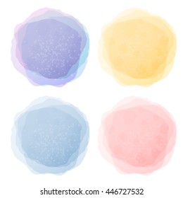 Abstract pastel watercolor labels isolated on white background vector template. 