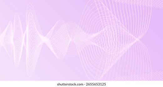 Abstractas fondo de onda pastel con líneas fluidas suaves y colores degradados. Tonos púrpura claro