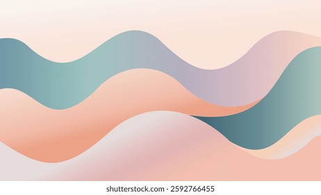 Abstract Pastel Waves Background Elegant Fluid Design