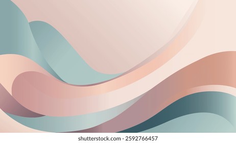 Abstract Pastel Waves Background Elegant Fluid Design