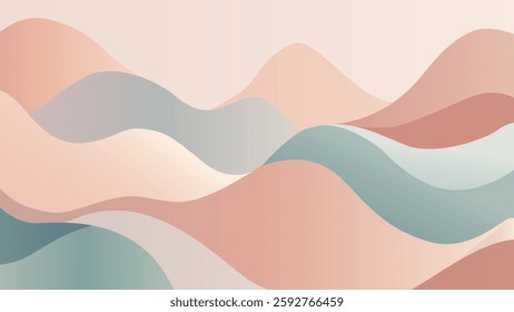 Abstract Pastel Waves Background Elegant Fluid Design